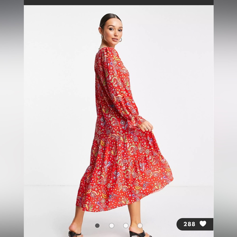 Never Full Dressed Dolly Smock Printed Dress